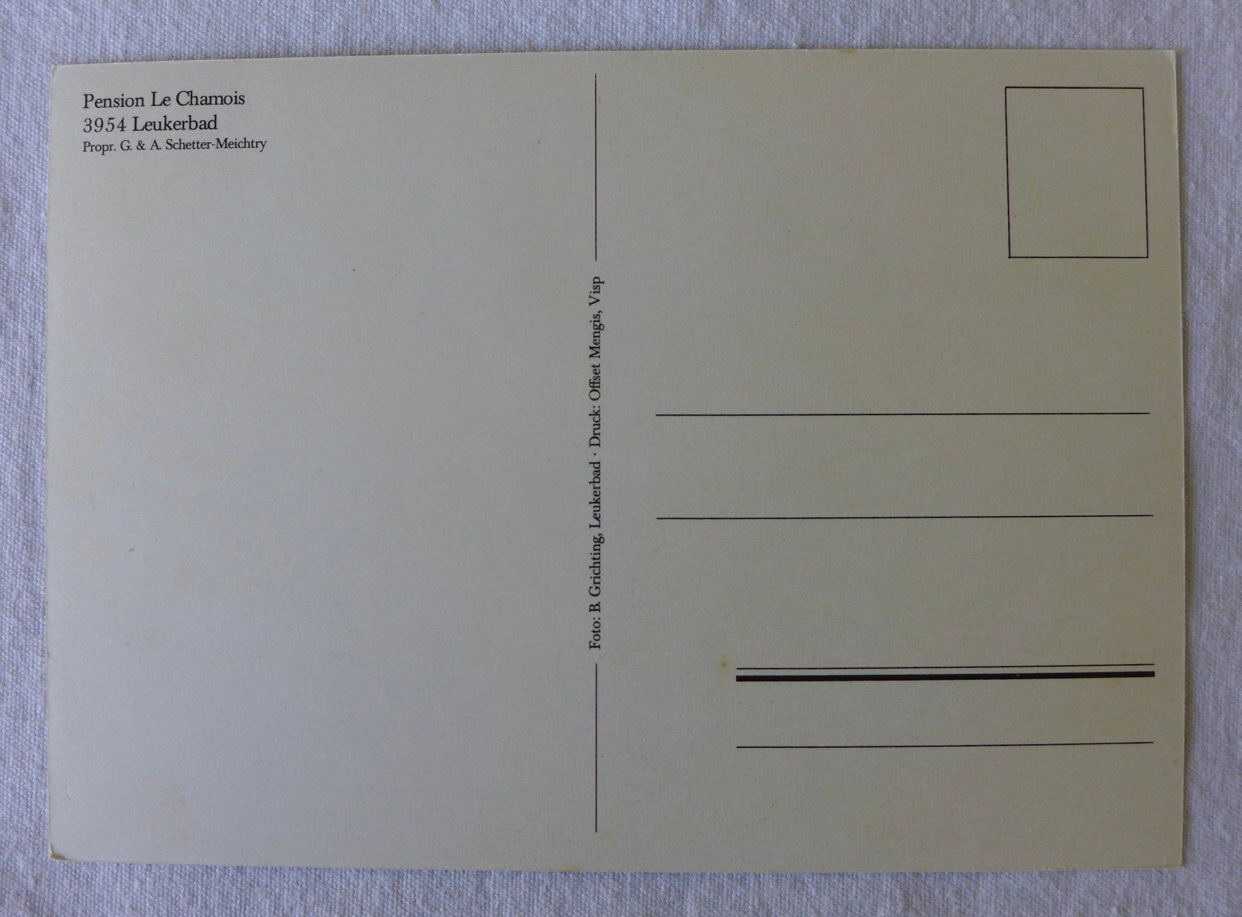 Cartoline postali: AK LEUKERBAD VS, Pension Le Chamois – Usato da Wallisellen venduto da aloa09 1