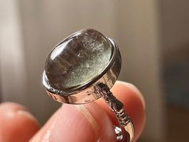 Selten! 100 % echter Phantom-Quarz – Vintage Edelsteinring