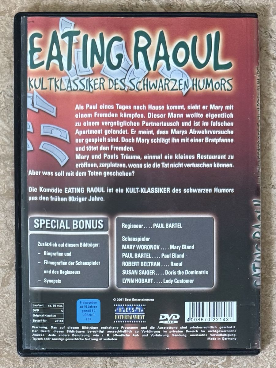 Alle DVDs: EATING RAOUL  – Neu (gemäss Beschreibung) aus Dietikon von AndreaSch01 1