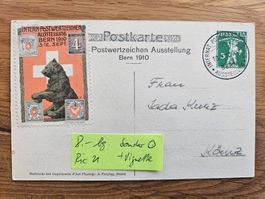 Bern 1910 mit Vignette und Sonderstempel (RAR)