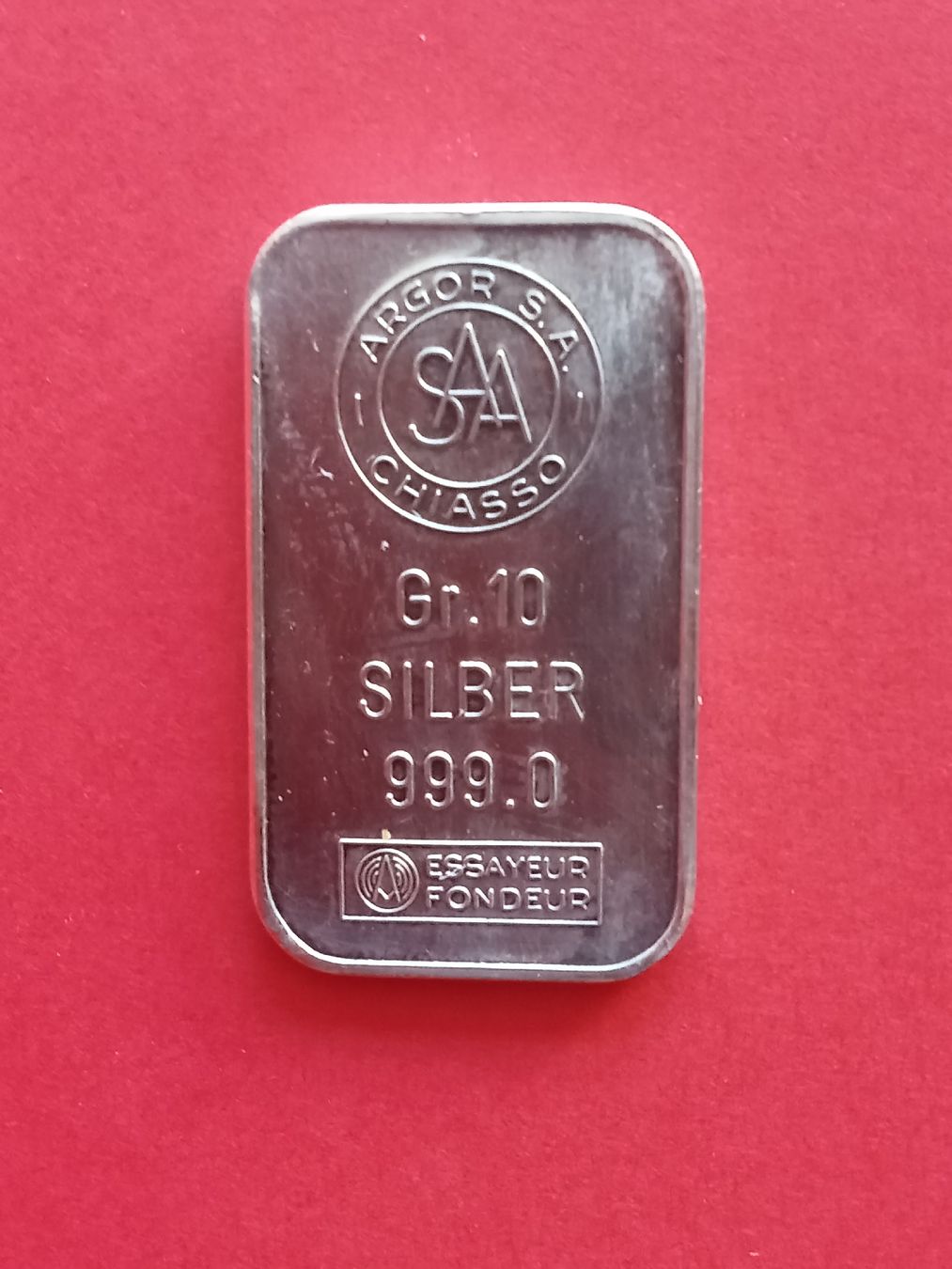 Edelmetalle: Silberbarren 10 gr – Gebraucht aus Alpnach Dorf von ake-7x7v