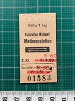 Billett Bonstetten Wettswil - Mettmenstetten, korrig. Preis