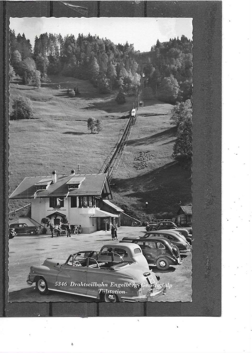 Cartoline postali: OW Engelberg Talstation der Drahtseilbahn mit Oldtimer – Usato da Schocherswil venduto da Wilare