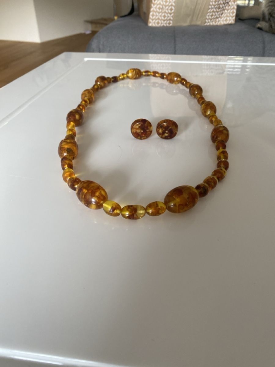 Altri gioielli: Bernstein Kette mit passenden Ohrringen 85cm – Usato da Läufelfingen venduto da Alles_Garantie 5