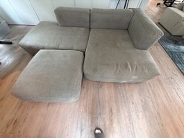 HAY Mags Soft, Ecksofa mit Hocker, hellbeige
