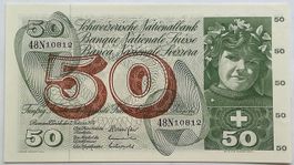 sehr schöne Schweizer 50 Franken-Banknote vom 7. Febr. 1974