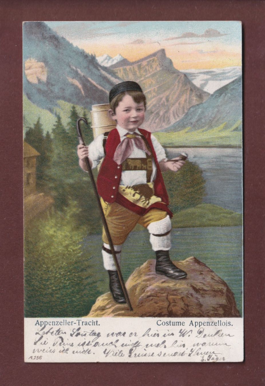Cartoline postali: APPENZELL - Tracht - 1909 – Usato da Pully venduto da nicecards