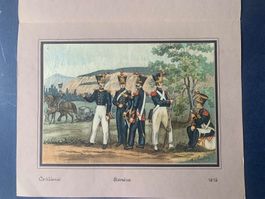 A. Von Escher - Lithographie - GENEVE - Artillerie 1818