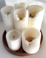 6x Stumpenkerzen weiss Kerzengiessen Kerzenwachs