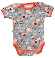 Süsser Body mit Blumen und Vogel - Gr.86/92 NEU