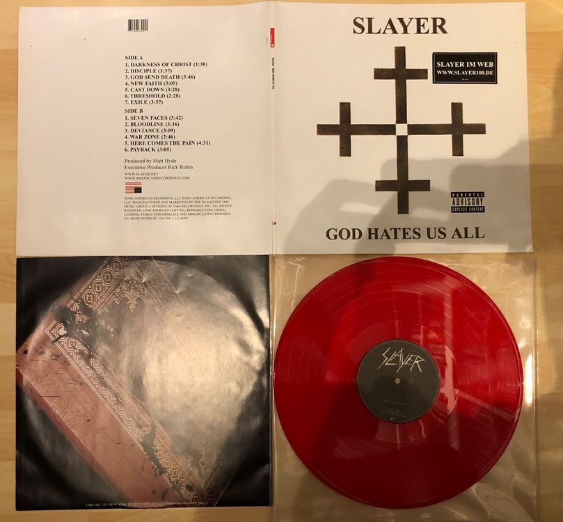 Slayer god hates us all vinyl lp first press rar top zustand kaufen