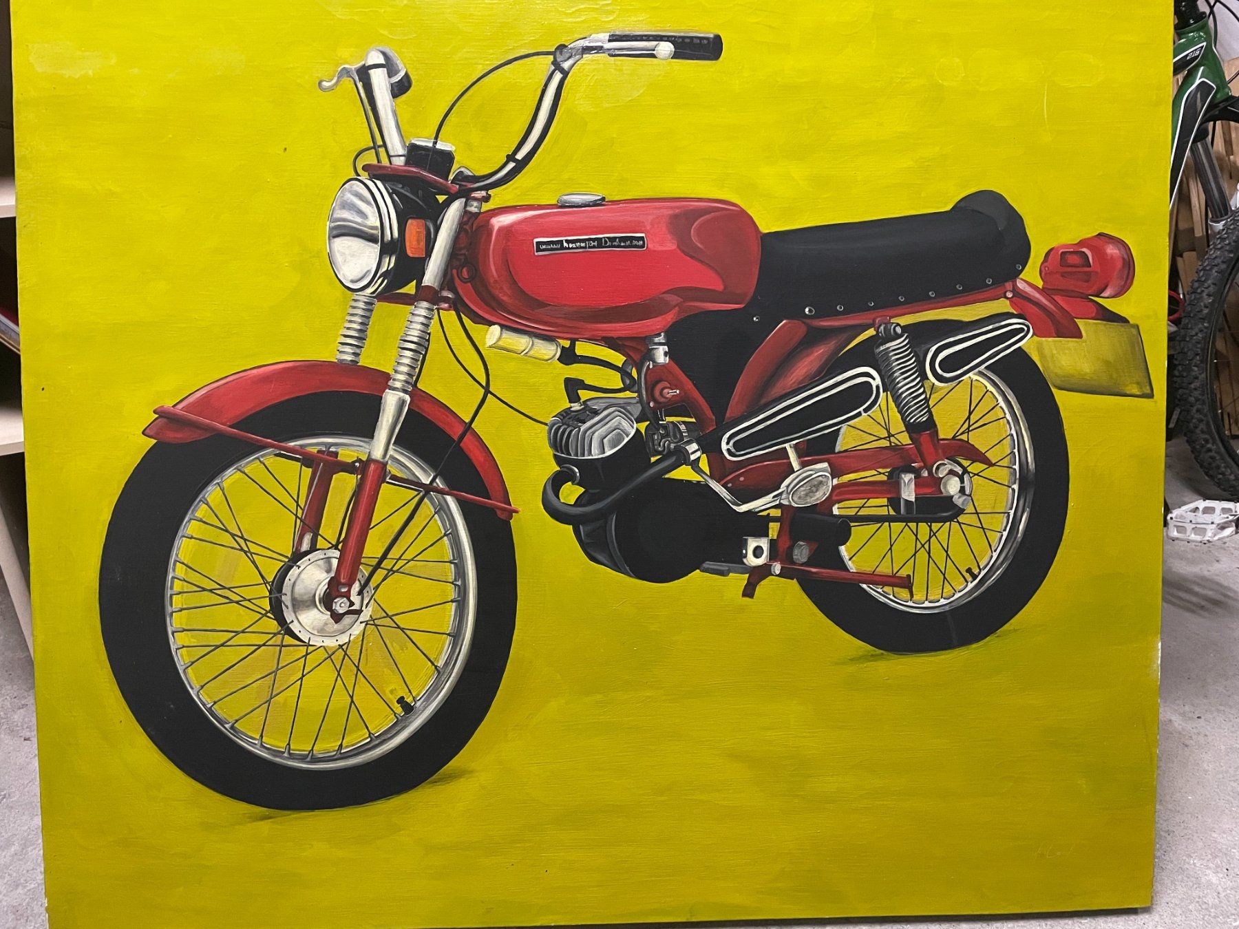 Tableaux: Bild, Oelgemälde "Motorrad", 120 x 100cm – D'occasion à Freienbach par Minx1