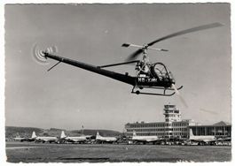 Hiller-Helikopter UH 12-B am Flughafen Zürich, um 1960