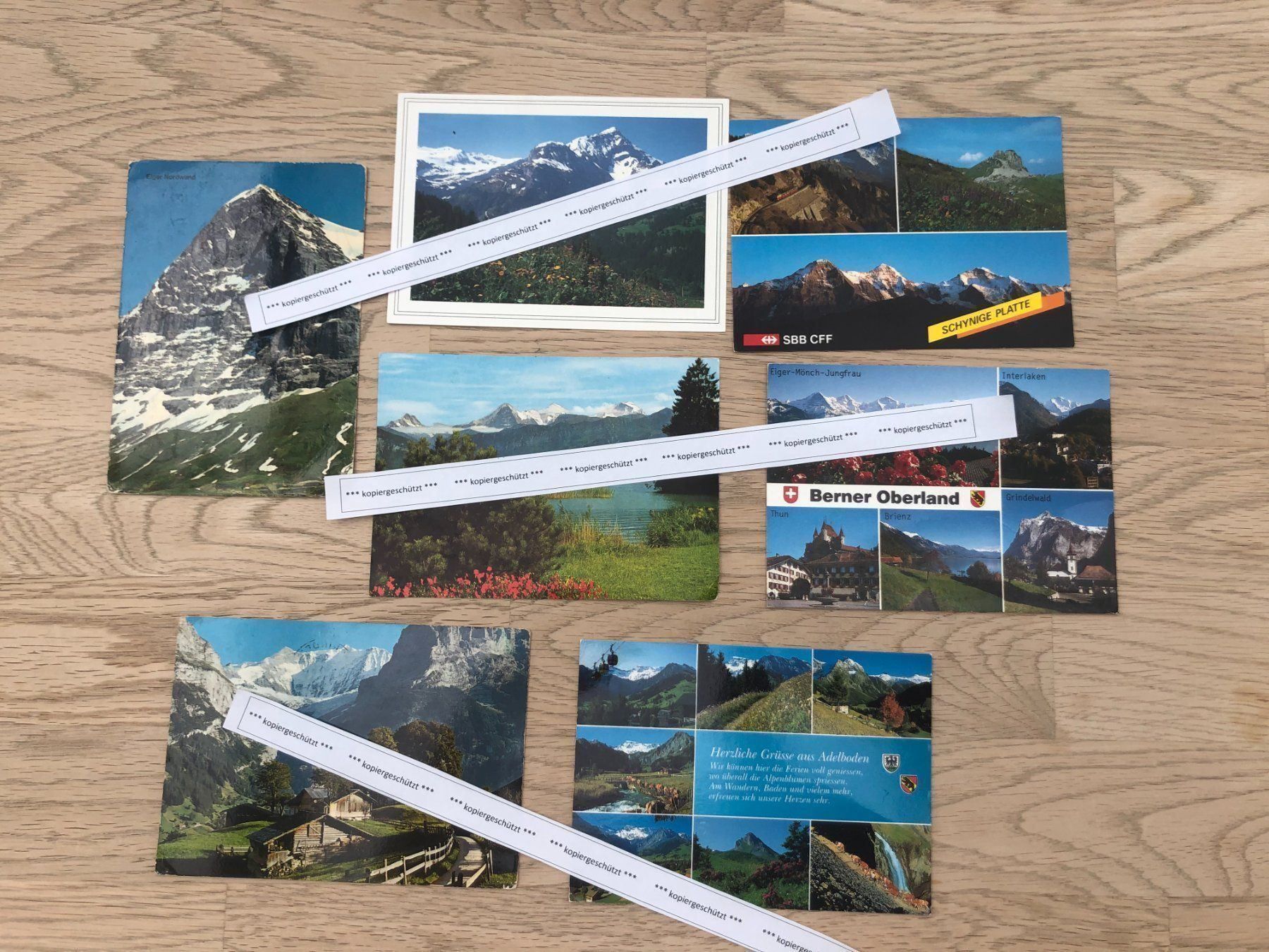 Cartoline postali: 7x Berner Oberland Eiger Jungfrau Blumen AK – Usato da Hefenhofen venduto da Bierinder