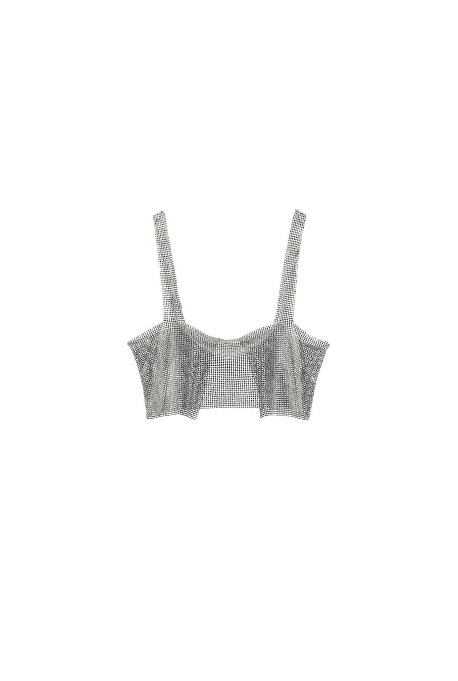 Zara Top: Glanzendes Top Silber One Size – Nuovo (secondo la descrizione) da Zürich venduto da pwa_7qr5
