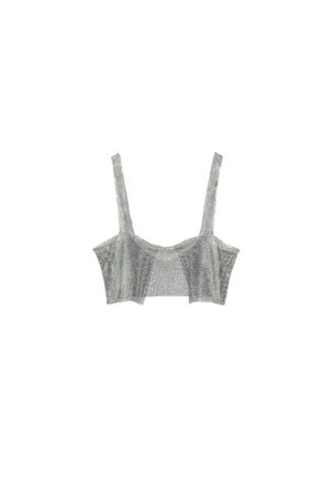 Glanzendes Top Silber One Size