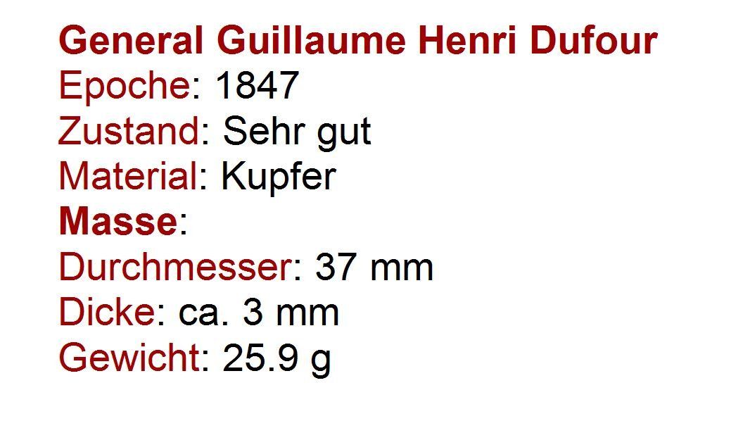 Medaglie: General Guillaume Henri Dufour 1847 – Usato da Flamatt venduto da samowarow 1