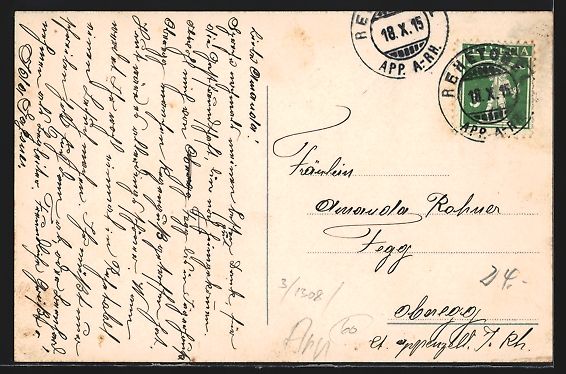Cartoline postali: Rehetobel mit Alpsteinkette, Ortsansicht – Usato da Berlin venduto da bartko-reher 1
