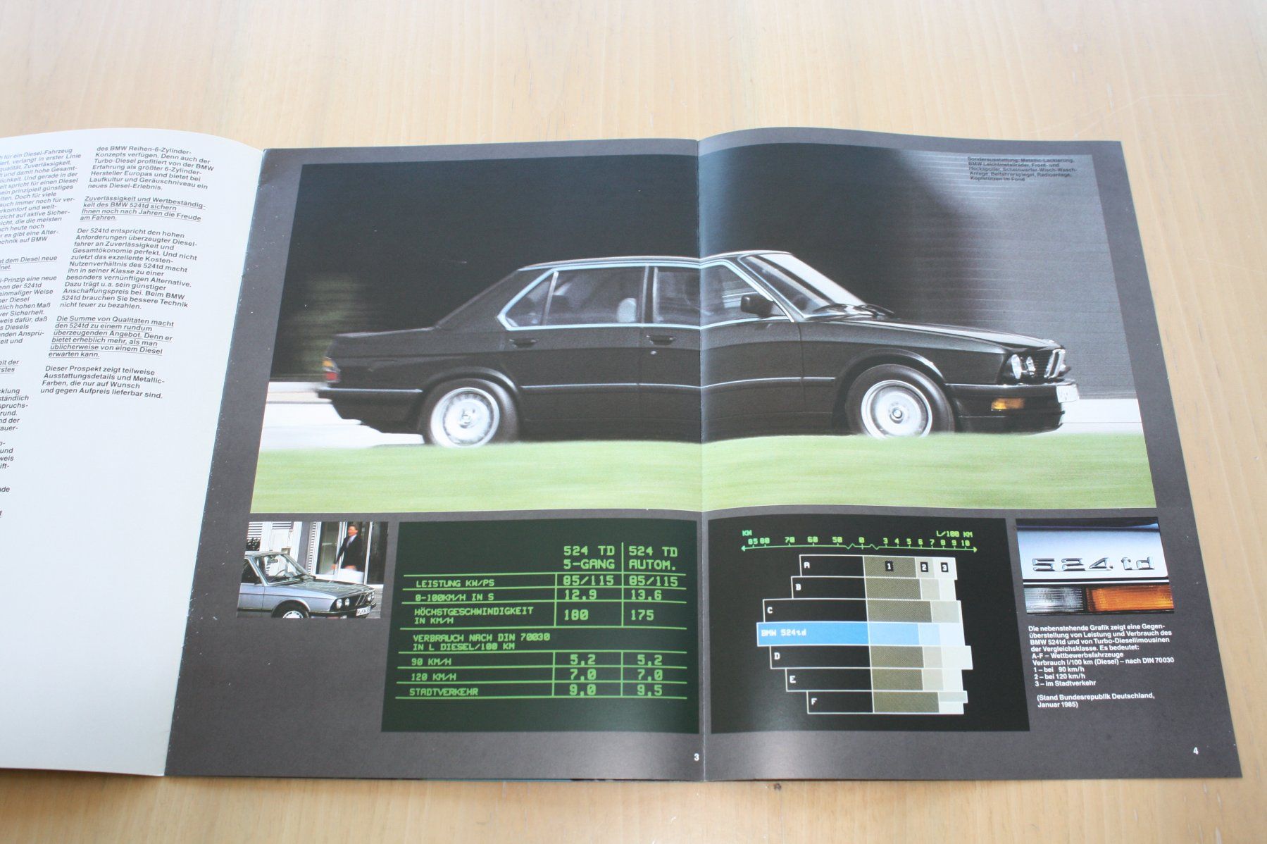 BMW Dokumente: BMW 524 td Prospekt 2/1985 – Gebraucht aus Wikon von erwin400 2