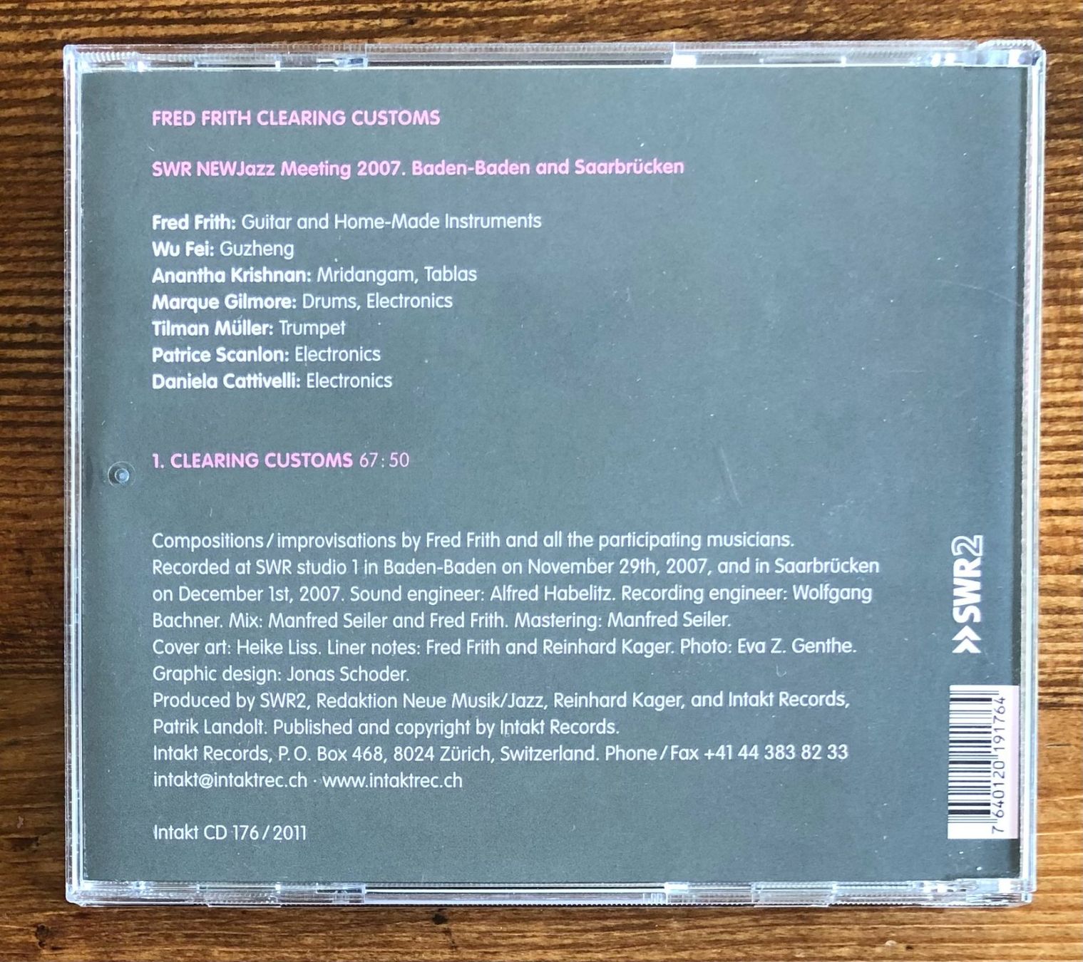 CDs: Fred Frith – Clearing Customs CD, Free Impro – Gebraucht aus Luzern von Schlafenicht00 1