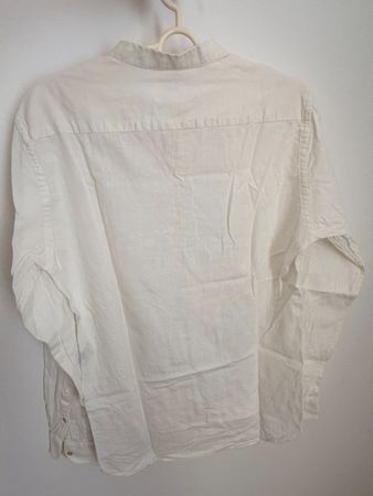 Camicia estiva da uomo in cotone bianco (M)