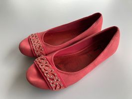 Bata - Ballerinas Sommerschuhe Leder - koralle - Gr. 37
