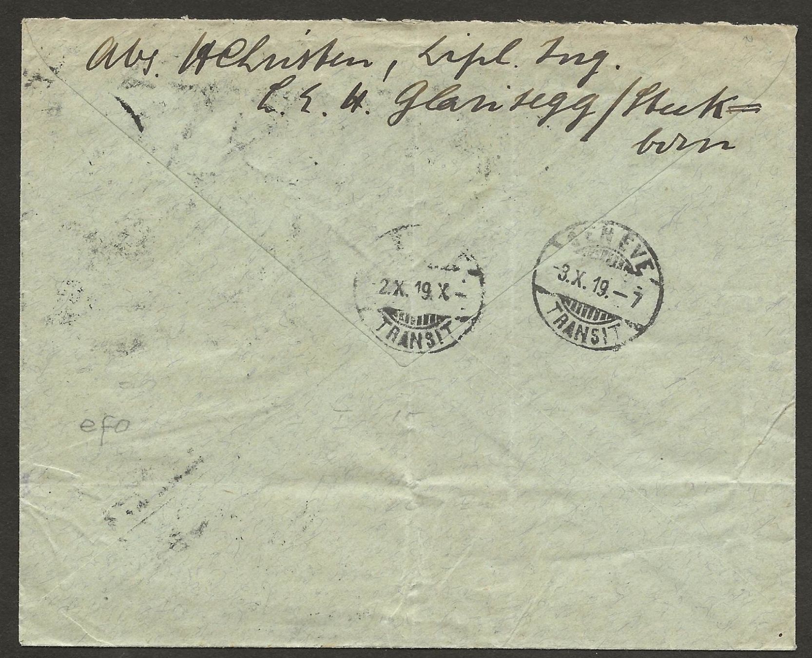 Tutti i francobolli: Flugpost 1919 Steckborn 1.X.19-V Genf Luftpost – Usato da Au ZH venduto da xelagreb01 1