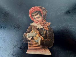 Altes Papier-Ephemera mit Katzenmotiv