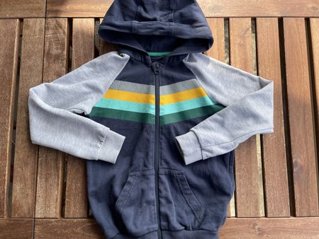 Jako-o-Hoodie blau grau bunt, Grösse 128/134