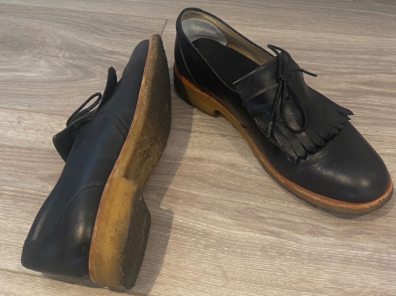 Scarpe da donna: Schuhe Angulus schwarz Leder Fransen – Usato da Basel venduto da NormaJean01 2