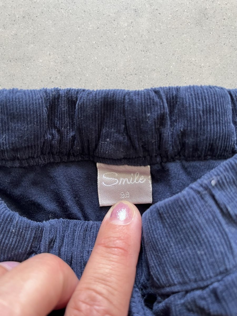 Pantaloni: Blaue Chenille-Hose, Gr. 98 – Usato da Zürich venduto da jmg_8005 2