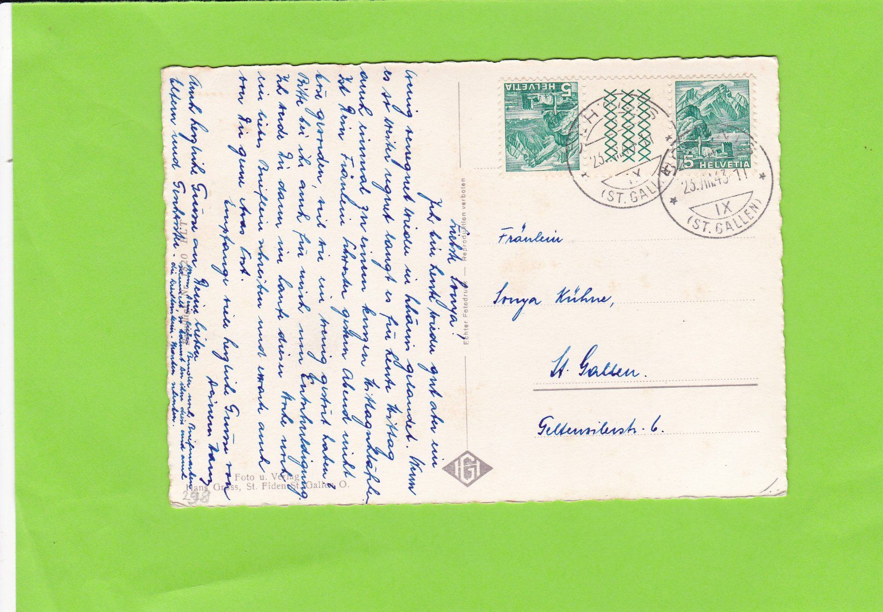 Cartoline postali: Schänis St. G. Pfarrkirche--Innenansicht – Usato da St. Peterzell venduto da neckertal 1