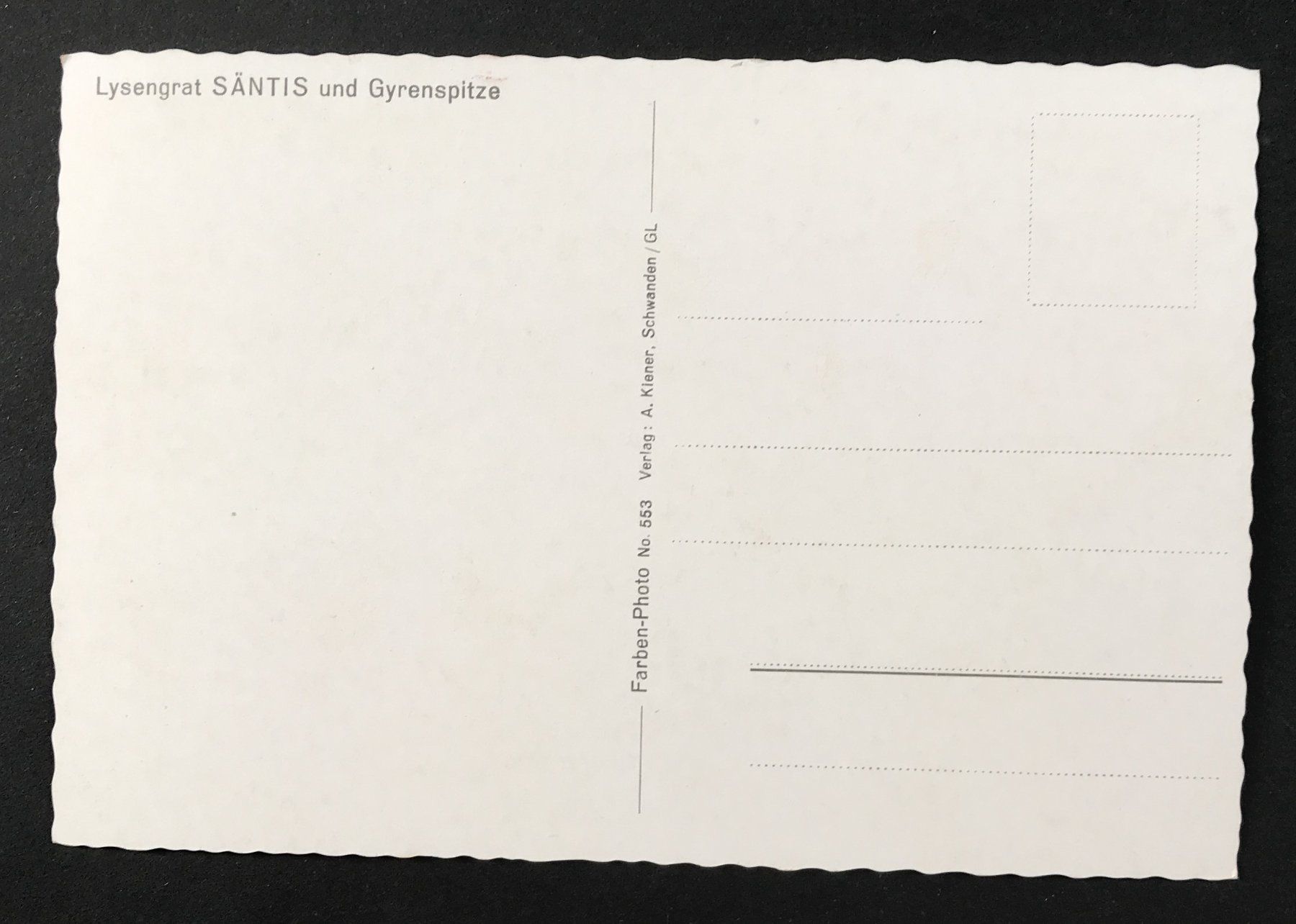 Cartoline postali: ANSICHTSKARTE LYSENGRAT SÄNTIS & GYRENSPITZE – Usato da Ostermundigen venduto da wini63 1