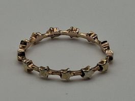 Silberring mit Sternen, 925 rosevergoldet