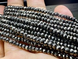 Pyrit-Strang  facettierte Rondelle –edler Diamantglanz 34 cm