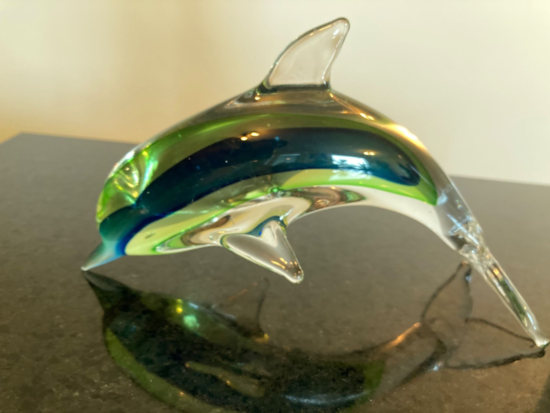 Murano Bicchieri: Glasdelphin, Murano, grün-blau – Usato da Oberägeri venduto da Vargo11