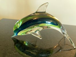 Glasdelphin, Murano, grün-blau