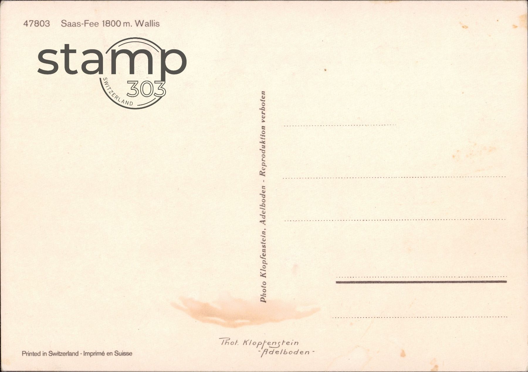 Cartoline postali: AK Saas-Fee – Usato da Eggersriet venduto da stamp303 1