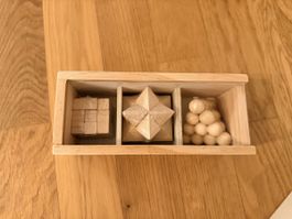 Knobelspiele-Set aus Holz - Denkspass für kalte Tage!