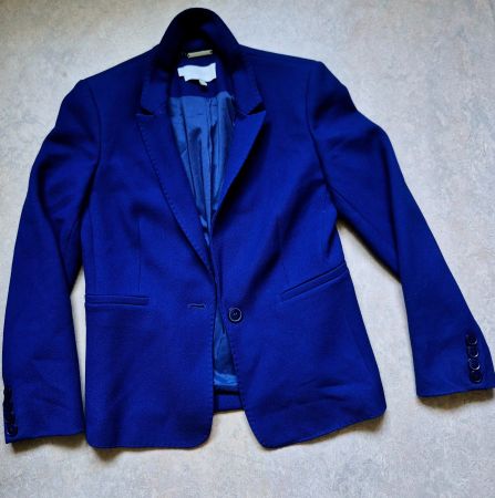 HOBBS LONDON BLAZER JACKE ROYAL BLAU XS S 34 36 TOP ZU BLUSE