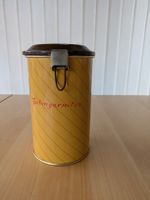 Vintage  Dose, gelb gestreift