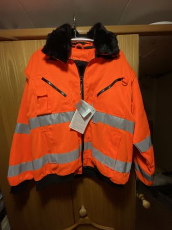 Warnschutzjacke orange mit Reflexstreifen Grösse L neu