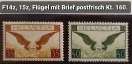 Fp7) F14z-15z, Brief mit Flügel Satz postfrisch Kt. 160.-