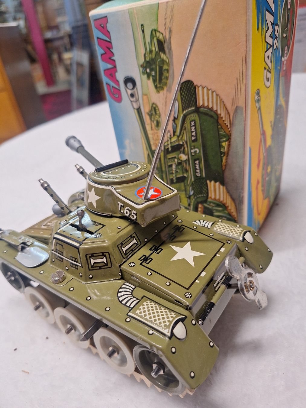 Gama Modellautos: Gama Panzer T.65, Blechspielzeug, mit OVP – Gebraucht aus oberaach von  2