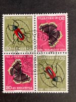 Schweiz 1953 Herzstück 4er-Block Pro Juventute 1.Tagsstempel