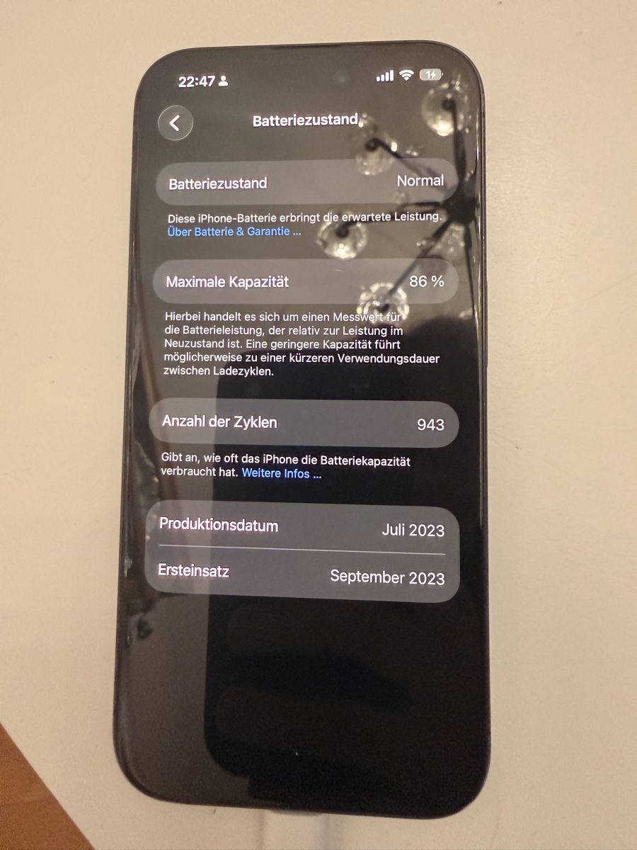 Apple Telefoni cellulari / Smartphones: iPhone 15 Pro defekt Glas hinten – Usato da Zürich venduto da Narnia0815 1