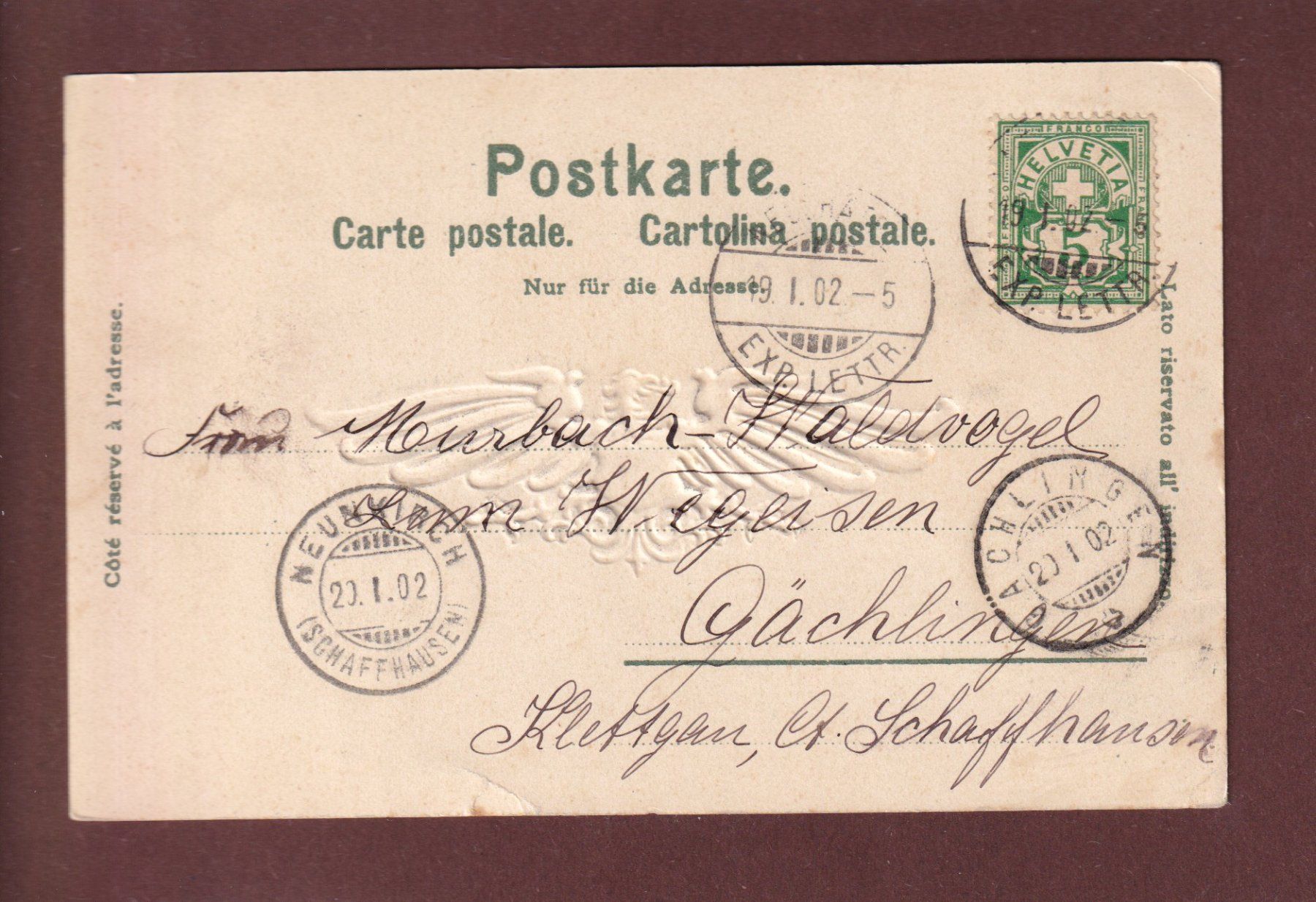 Ansichtskarten: NEUCHÂTEL - Multivues - 1902 // déchirure // – Gebraucht aus Pully von nicecards 1