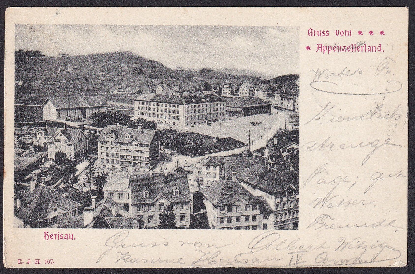 Ansichtskarten: Herisau Teilansicht Feldpoststempel Bataillon n. 75 – Gebraucht aus Olten von clotaldi