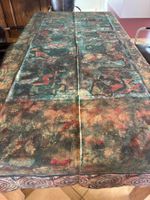 Vintage Tischdecke Batik Ethno-Muster 245x140cm handgemacht