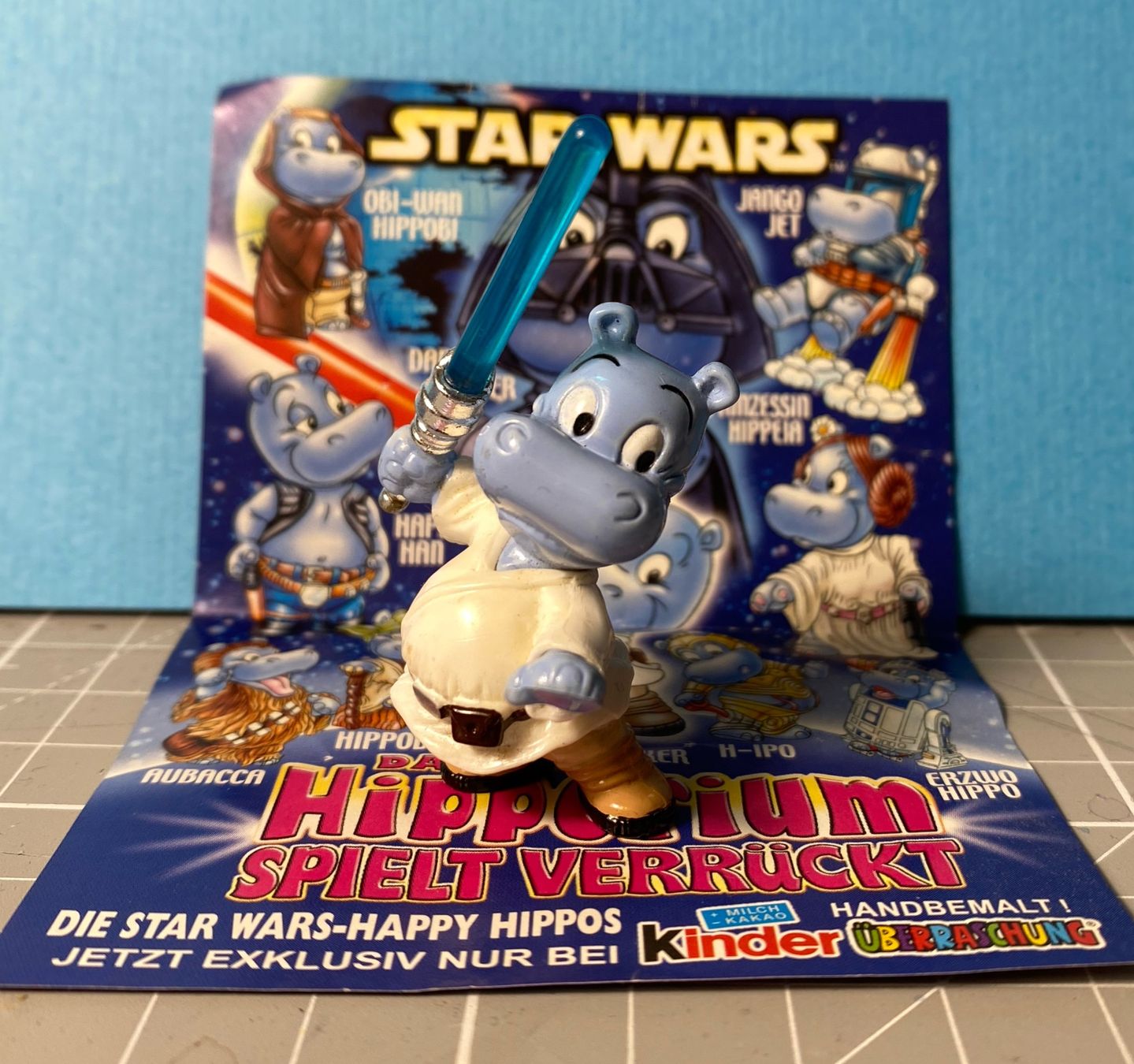 Star Wars Statuette: Ü-Ei Figur Luke Eiwalker 2002 - Happy Hippo + Beipackzettel – Usato da Emmen venduto da Watakushiwa